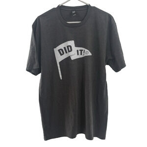 Perfect Tri District Planet Fitness DID IT! Logo Men’s Gray T-shirt Size-Large